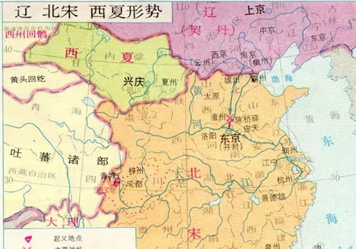 北宋,辽,西夏形势图缩略图